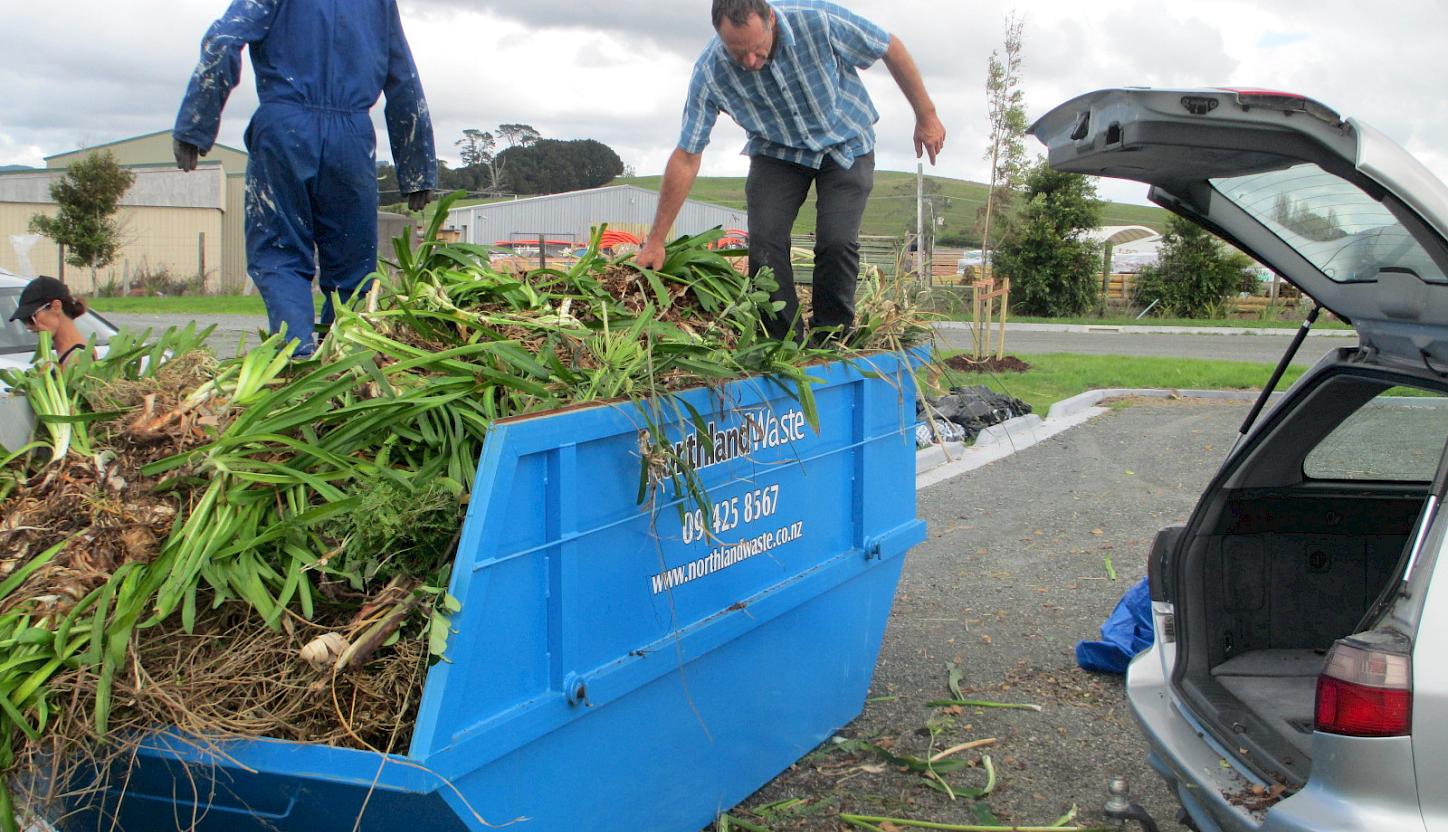 Agapanthus gets stomped at Waitakere weed depot